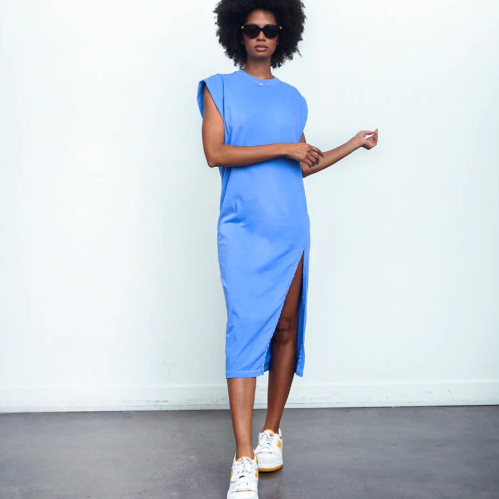 NWT - Trina Muscle Dress in Azure Blue